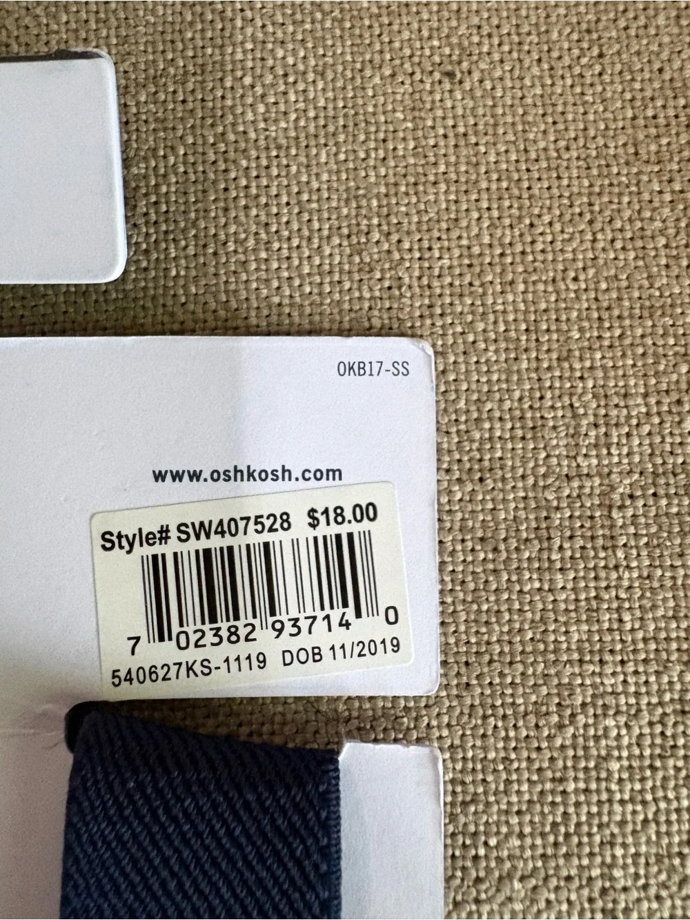 OshKosh B'gosh Navy Blue Boys Suspenders with Brown Leather Accents